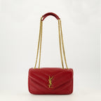 Bild der kleinen roten Loulou-Tasche von Saint Laurent für Frauen - Frühjahr/Sommer 2026 - Vorderansicht