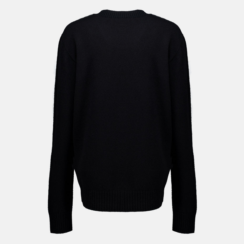 Maille Schwarzer Wollpullover Courrèges Noir Femme