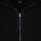 Immagine del pullover blu in cashmere con zip da uomo Fendi - Collezione Primavera-Estate 2026 - Vista Dettagliata 2