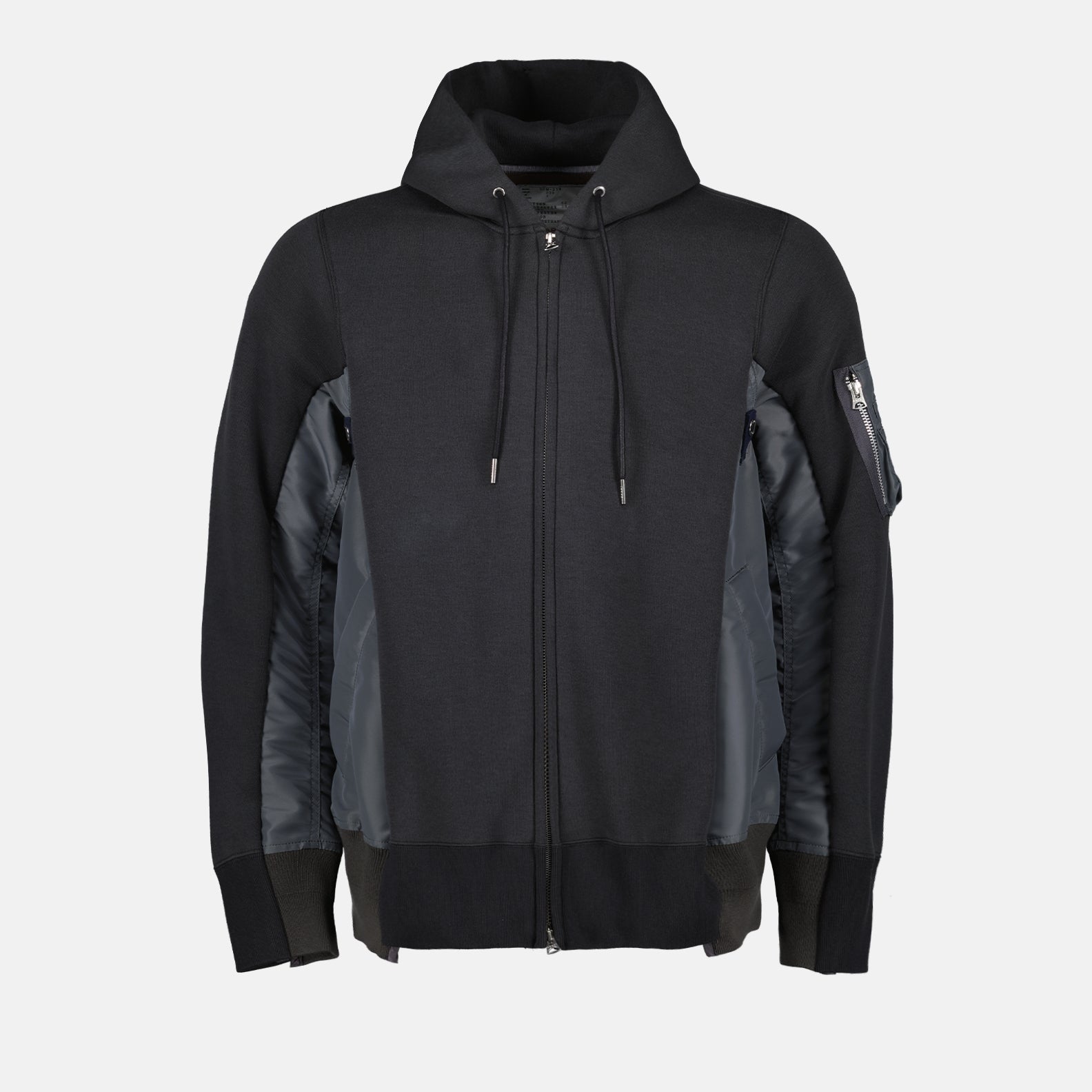 Sweatshirt de Nylon e Algodão com Fecho