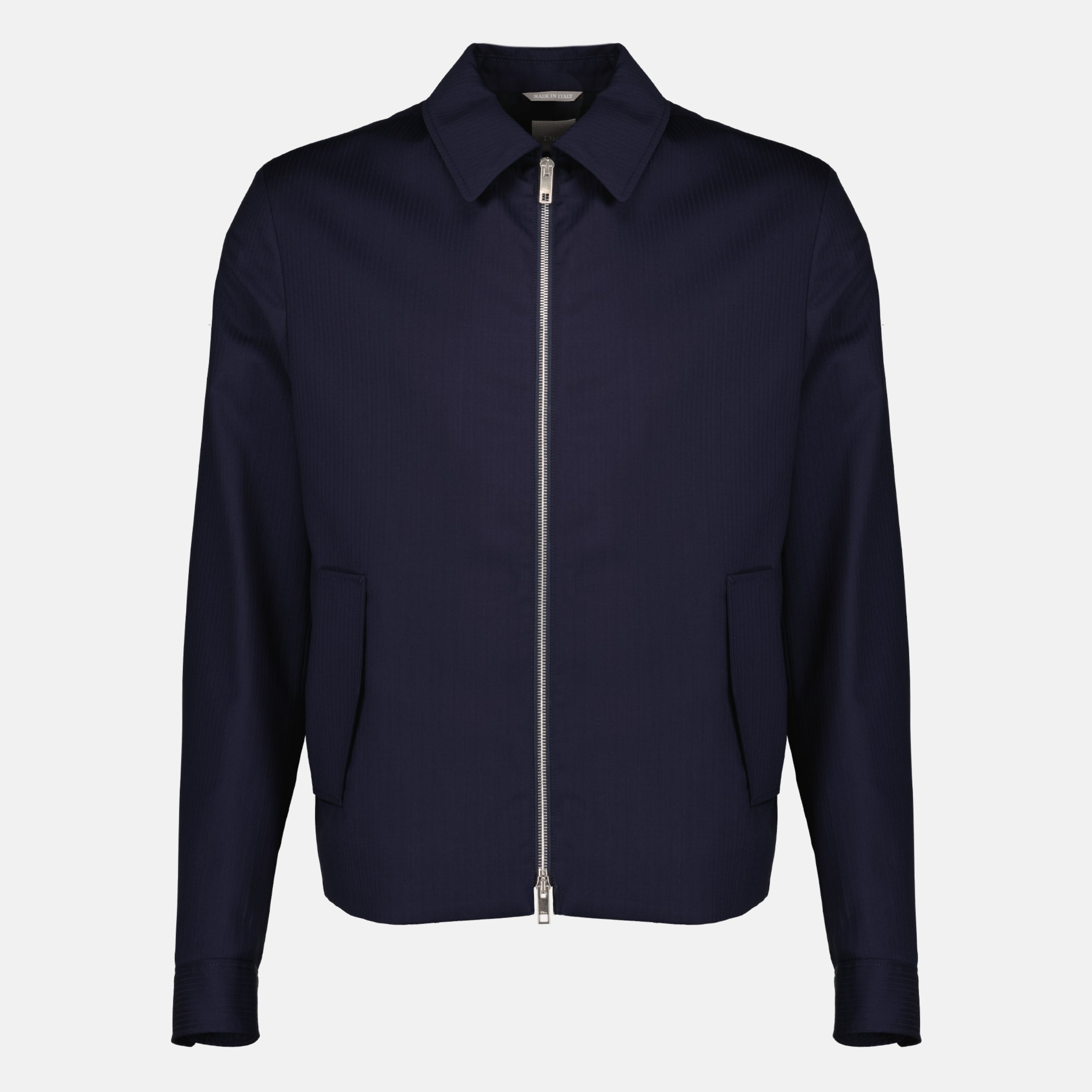 Vestes 네이비 블루 울 집업 재킷 Dior Bleu foncé Homme