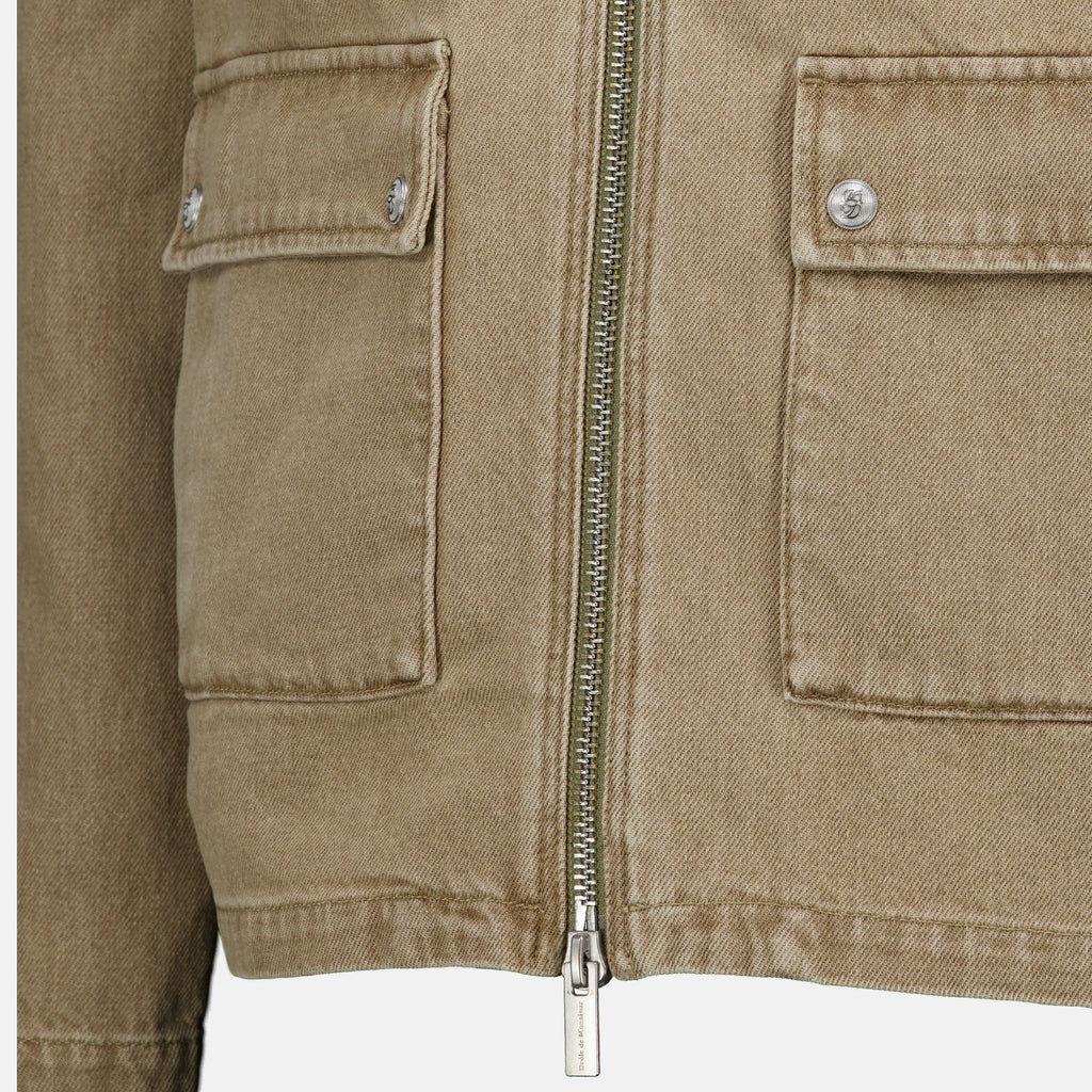 Vestes Giacca in Denim Khaki Drole De Monsieur Beige Homme