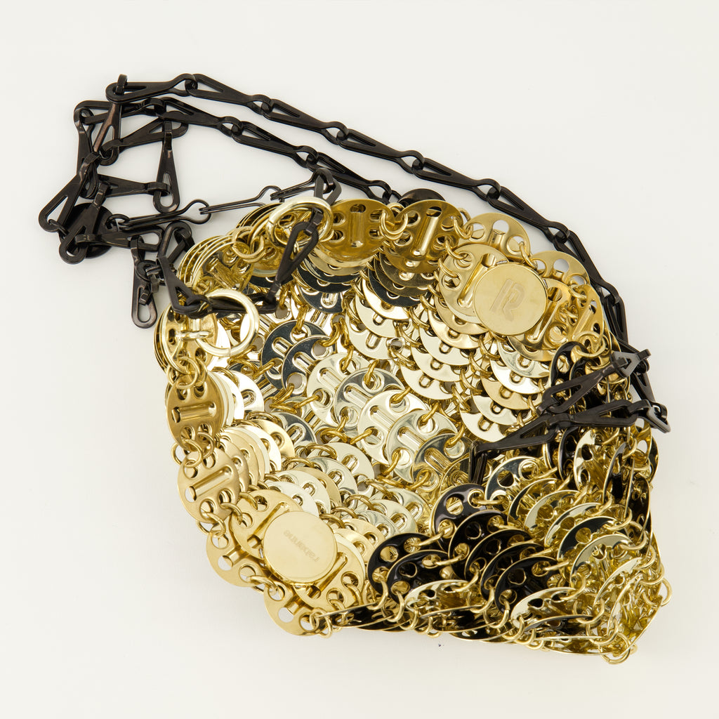 Image de l'article Sac Iconic 1969 nano doré et noir de la marque Rabanne pour Femme - Saison Printemps-Été 2026 - Vue détaillée_3