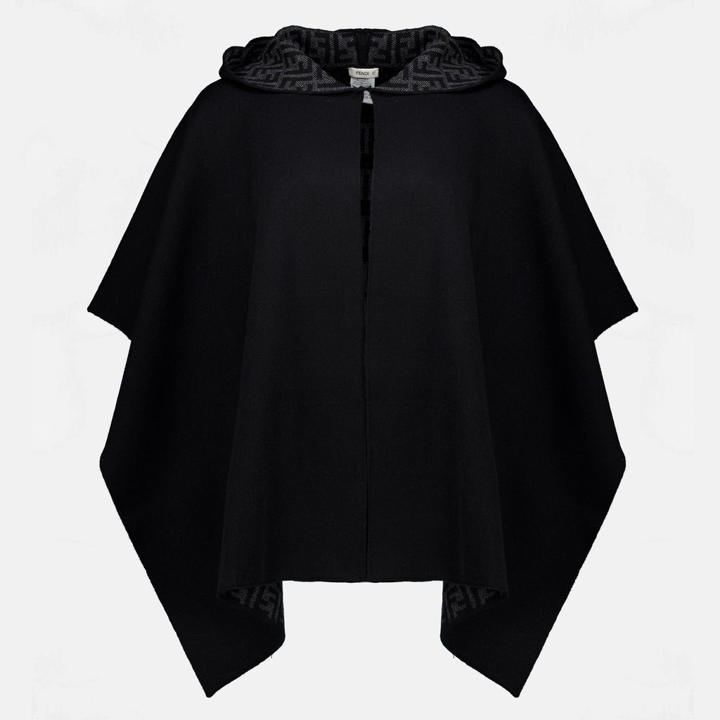 Vestes ブラックカシミアポンチョ Fendi Noir Femme
