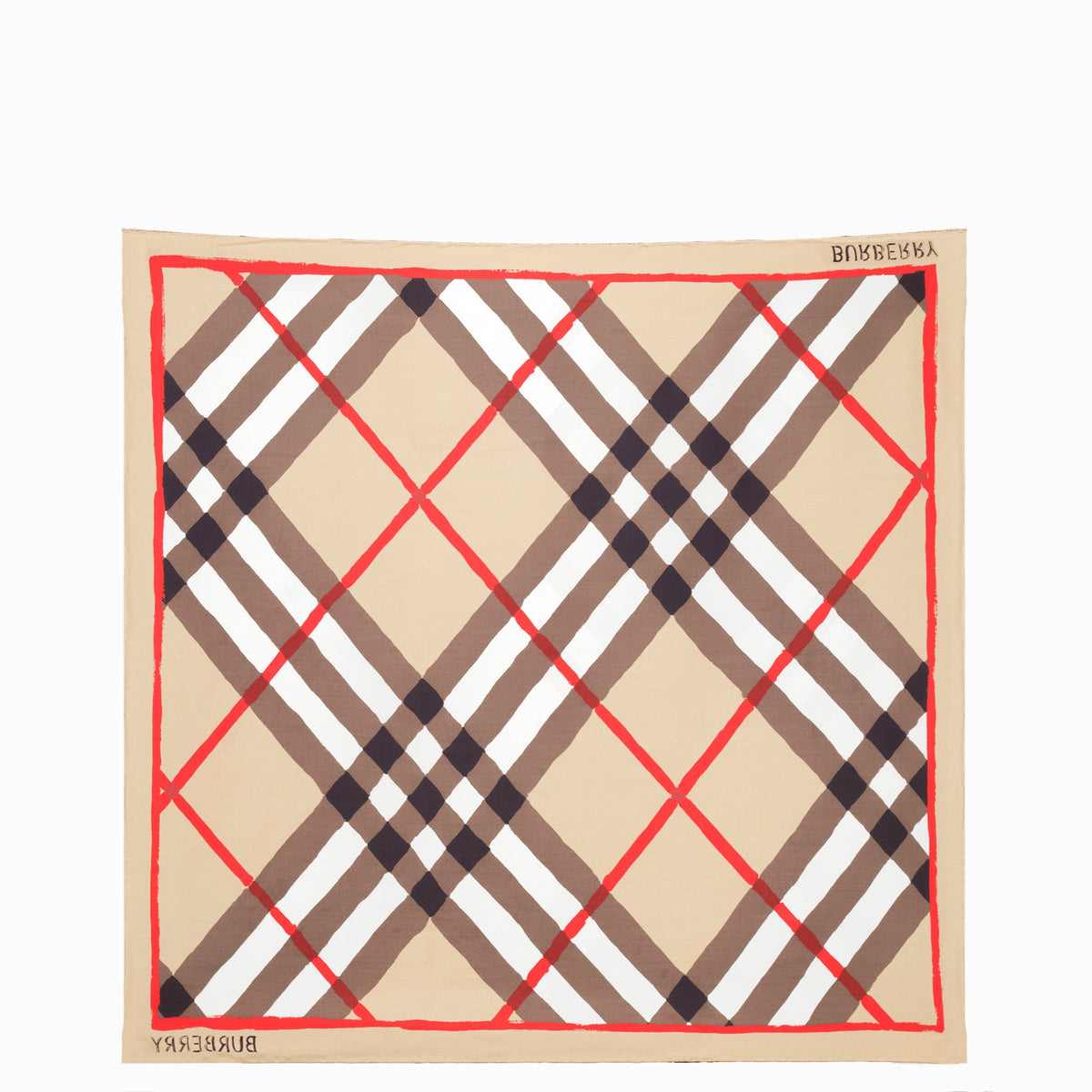 Écharpes, foulards et gants Foulard Argyle beige à carreaux Burberry Marron Unisexe
