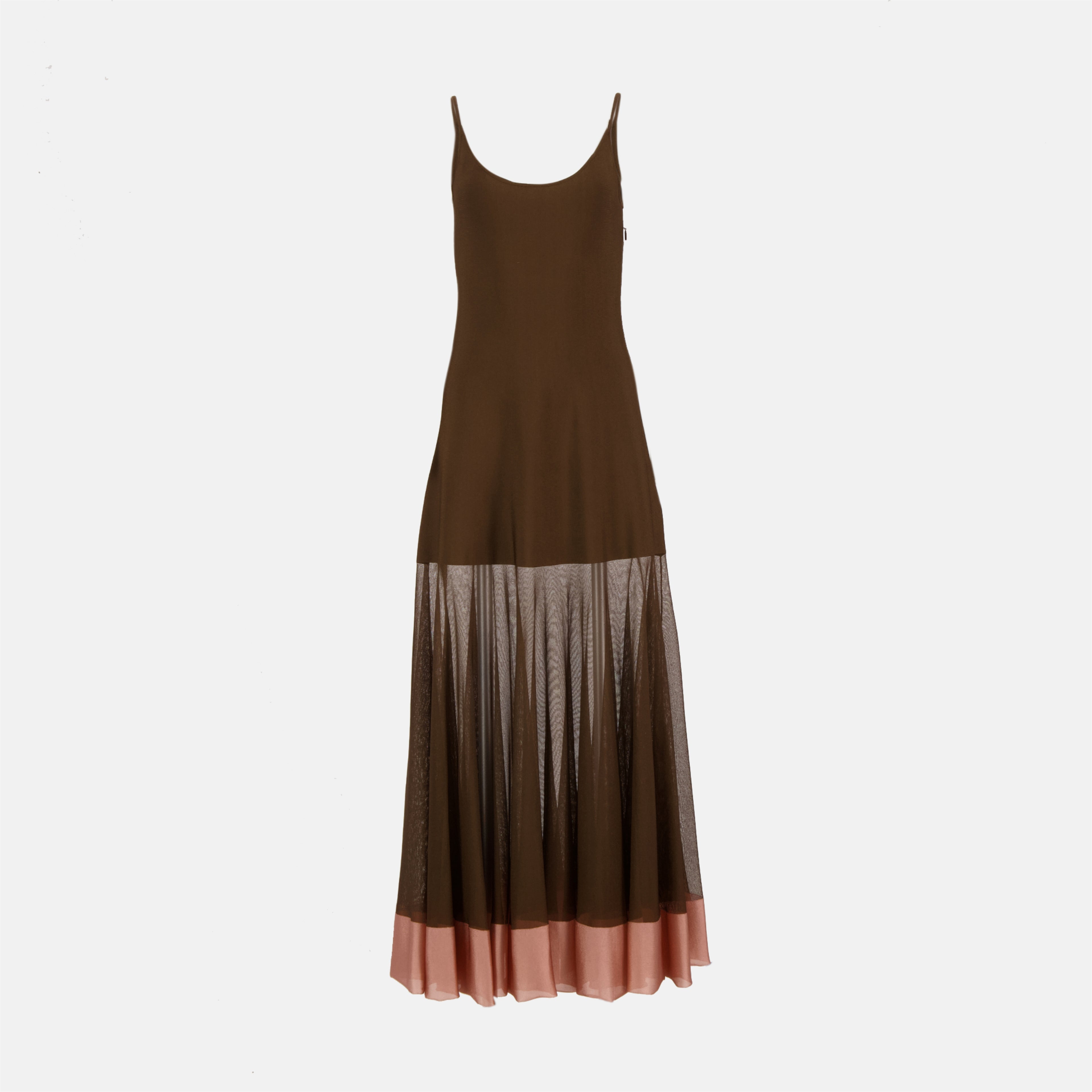 Vestidos Vestido de Tecido Fendi Marrom Femme