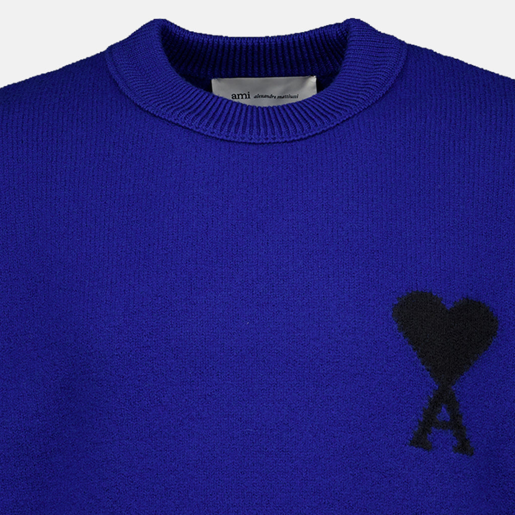 Maille Blauer AMI de coeur Pullover Ami PARIS Bleu foncé Unisexe