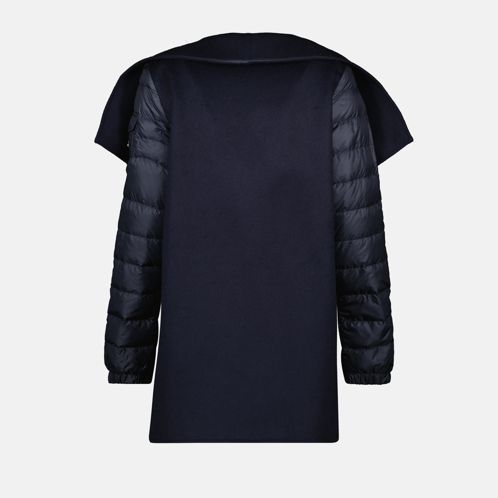Vestes Cape en laine matelassée Moncler Bleu foncé Femme