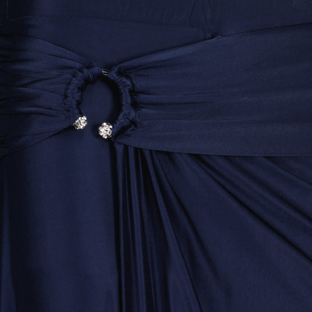 Image de l'article Jupe midi percing en jersey bleu marine de la marque Rabanne pour Femme - Saison Printemps-Été 2026 - Vue détaillée_1