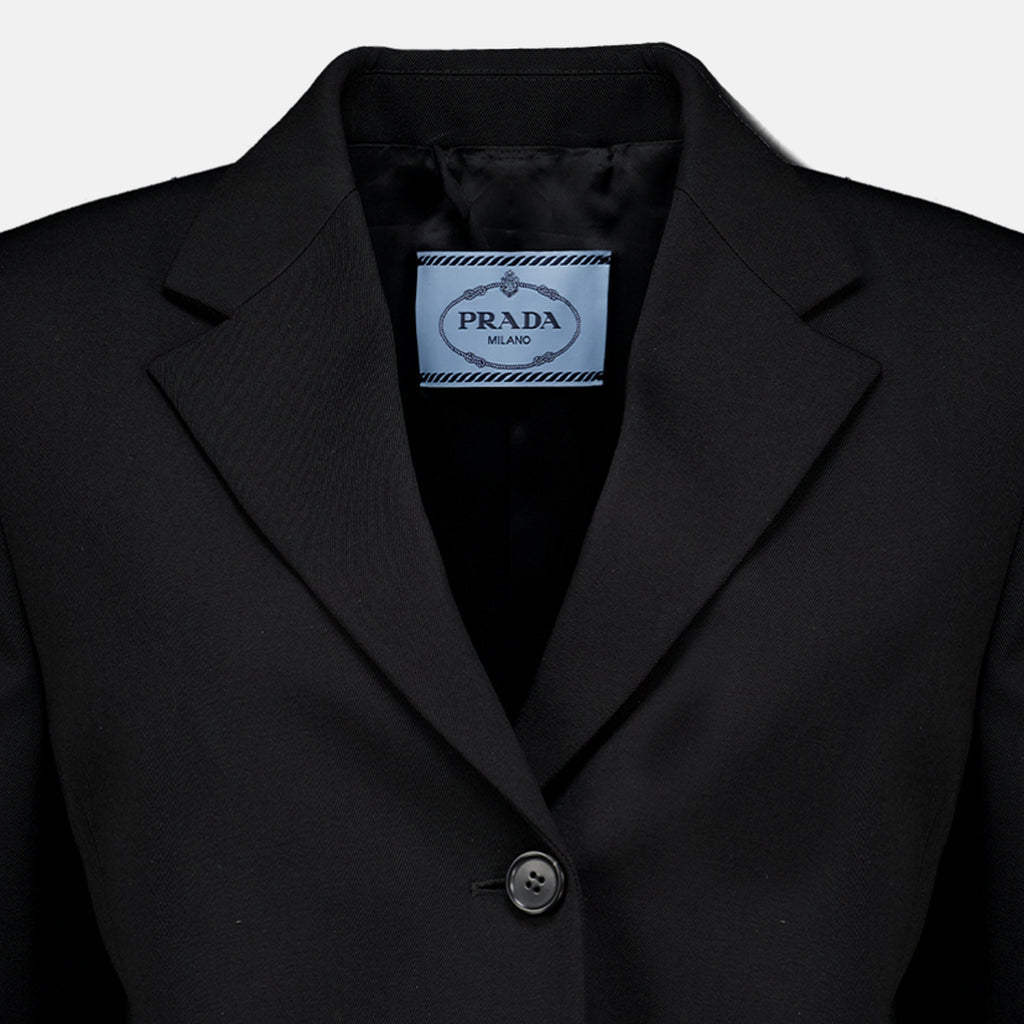 Vestes Black Wool Blazer Prada Noir Femme