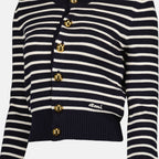 Maille Cardigan marinière Ami PARIS Bleu Femme