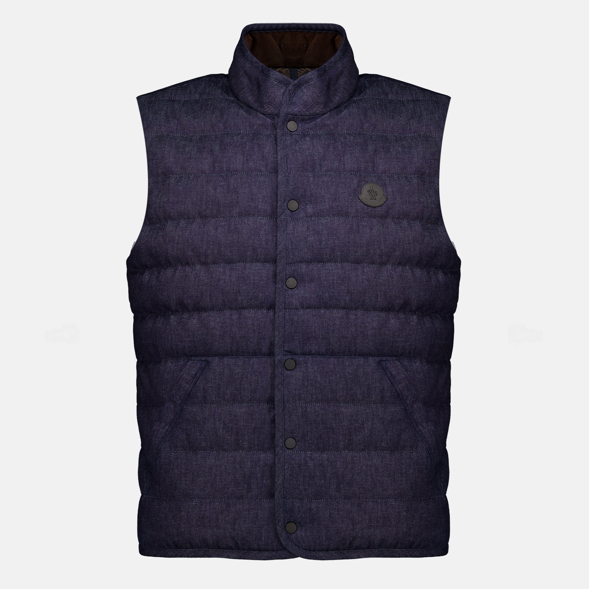 Vestes Doudoune sans manches Liorane en denim Moncler Bleu foncé Homme