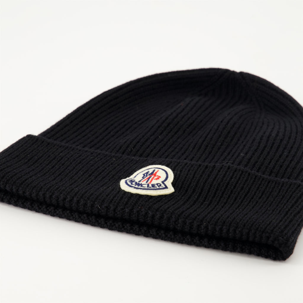 Gorras, sombreros y gorros Bonnet en laine à logo Moncler Negro Homme