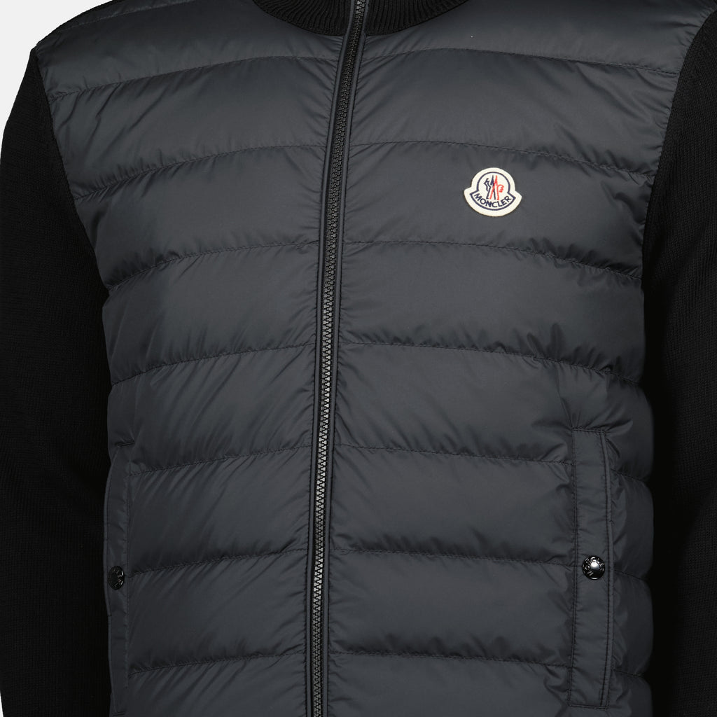 Image de l'article Cardigan zippée en coton noir de la marque Moncler pour Homme - Saison Printemps-Été 2026 - Vue détaillée_2