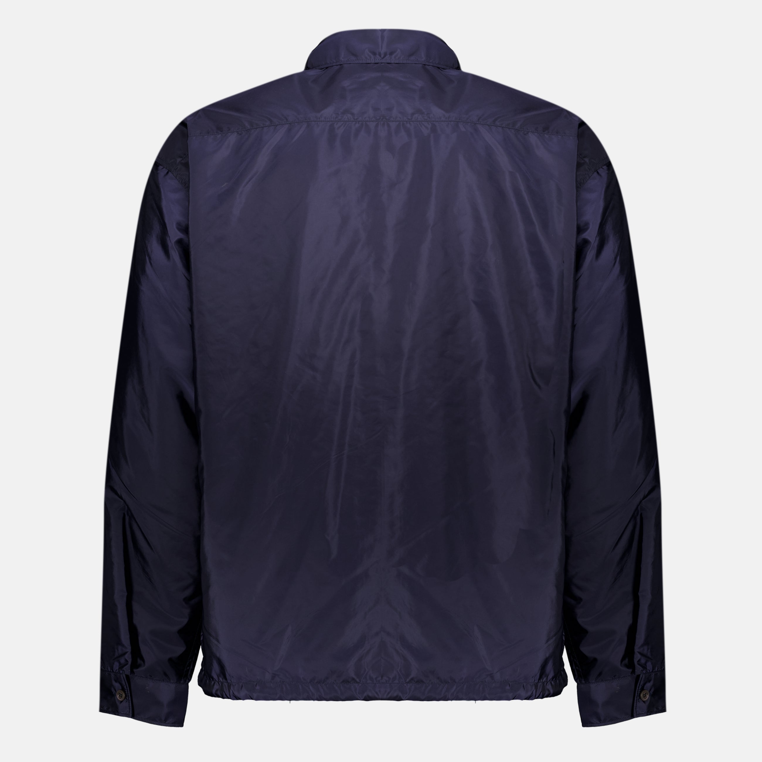 Chemises Camicia Blu Navy in Re-Nylon Prada Bleu foncé Homme
