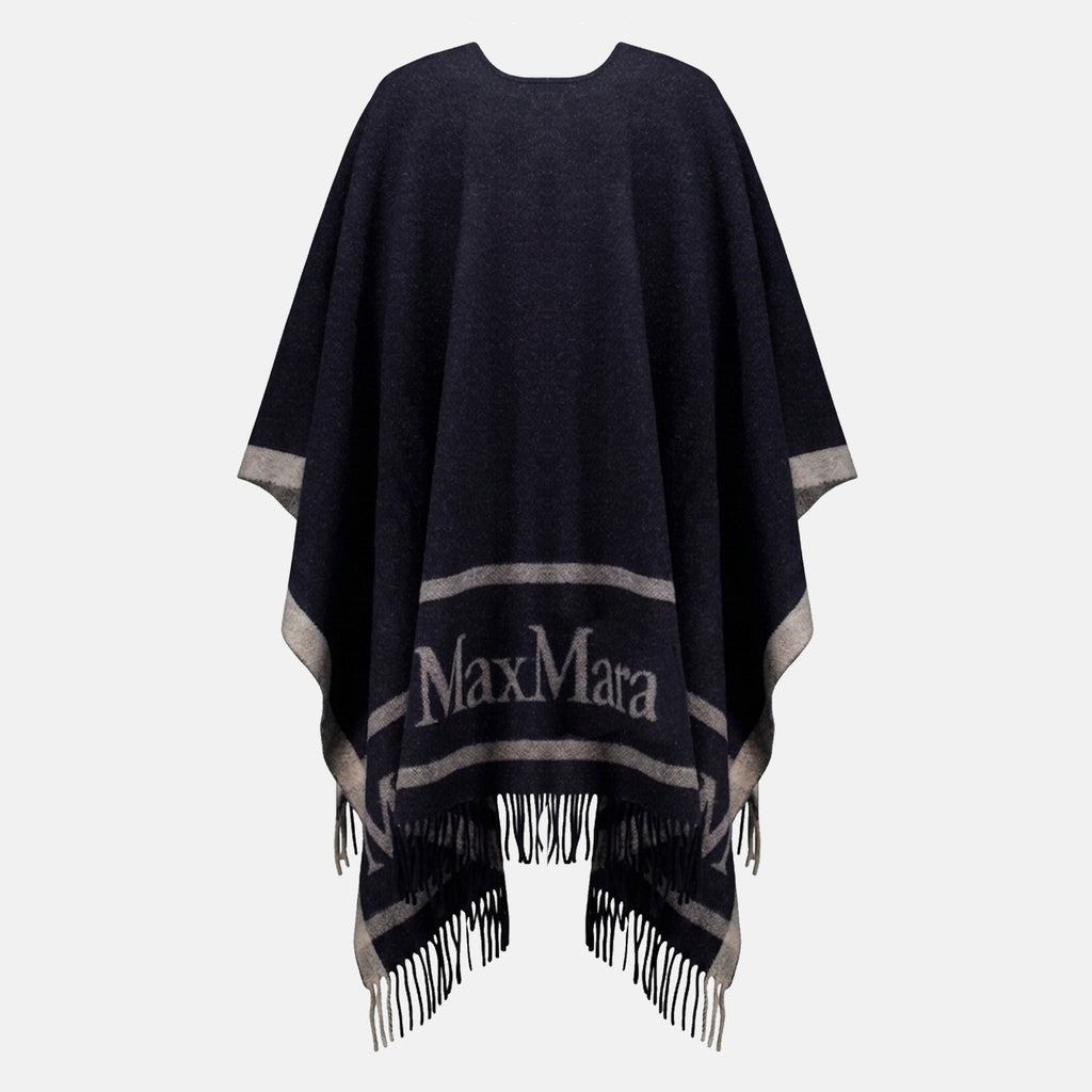 Vestes Poncho de Lana Azul Marino Max Mara Bleu foncé Femme