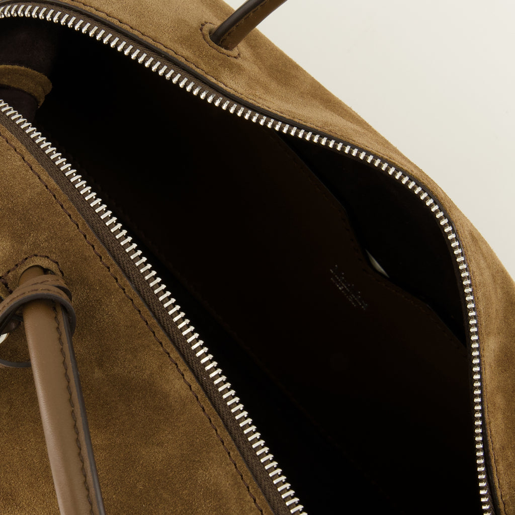 Sacs à main et épaule Borsa Boston orizzontale in pelle scamosciata marrone Max Mara Marron Femme