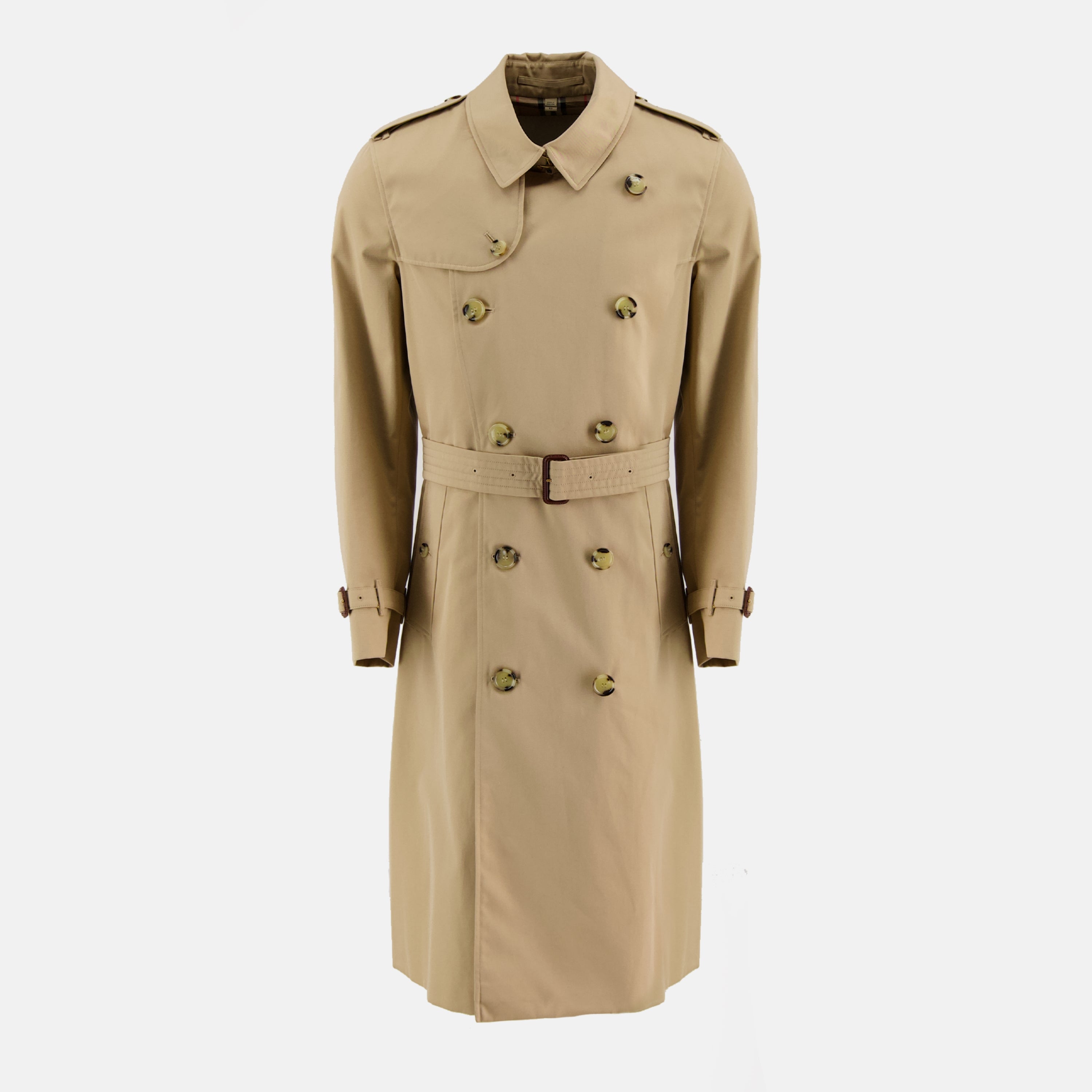 Image de l'article Trench Héritage long beige de la marque Burberry pour Homme - Saison Printemps-Été 2026 - Vue de Face