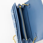 Handtaschen und schultertaschen Kontinental Baguette Wallet mit Kette Fendi Blau Femme