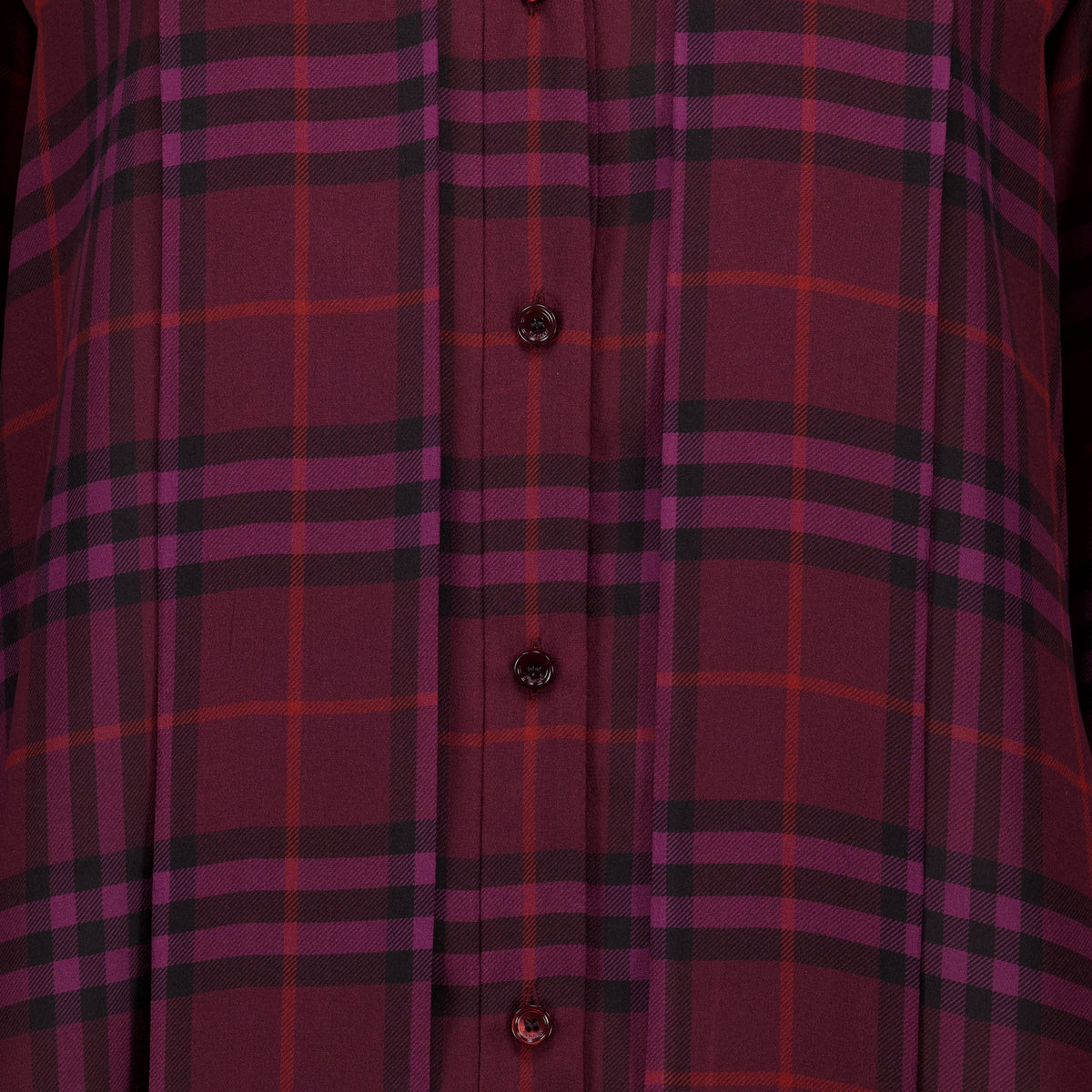 Tops Check Silk Blouse Burberry Violet Femme