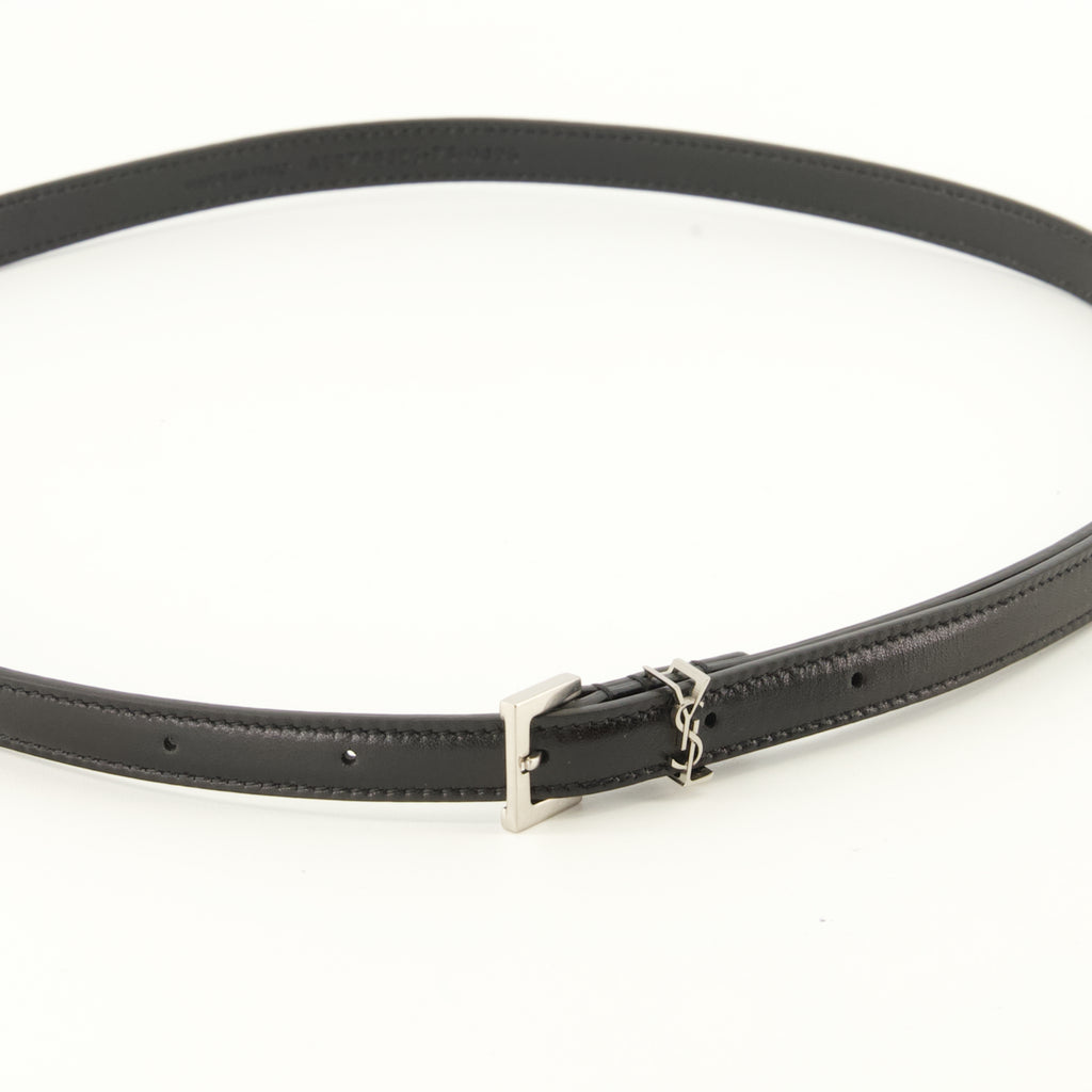 Ceintures Cinturón Slim Cassandre Negro Saint Laurent Noir Femme