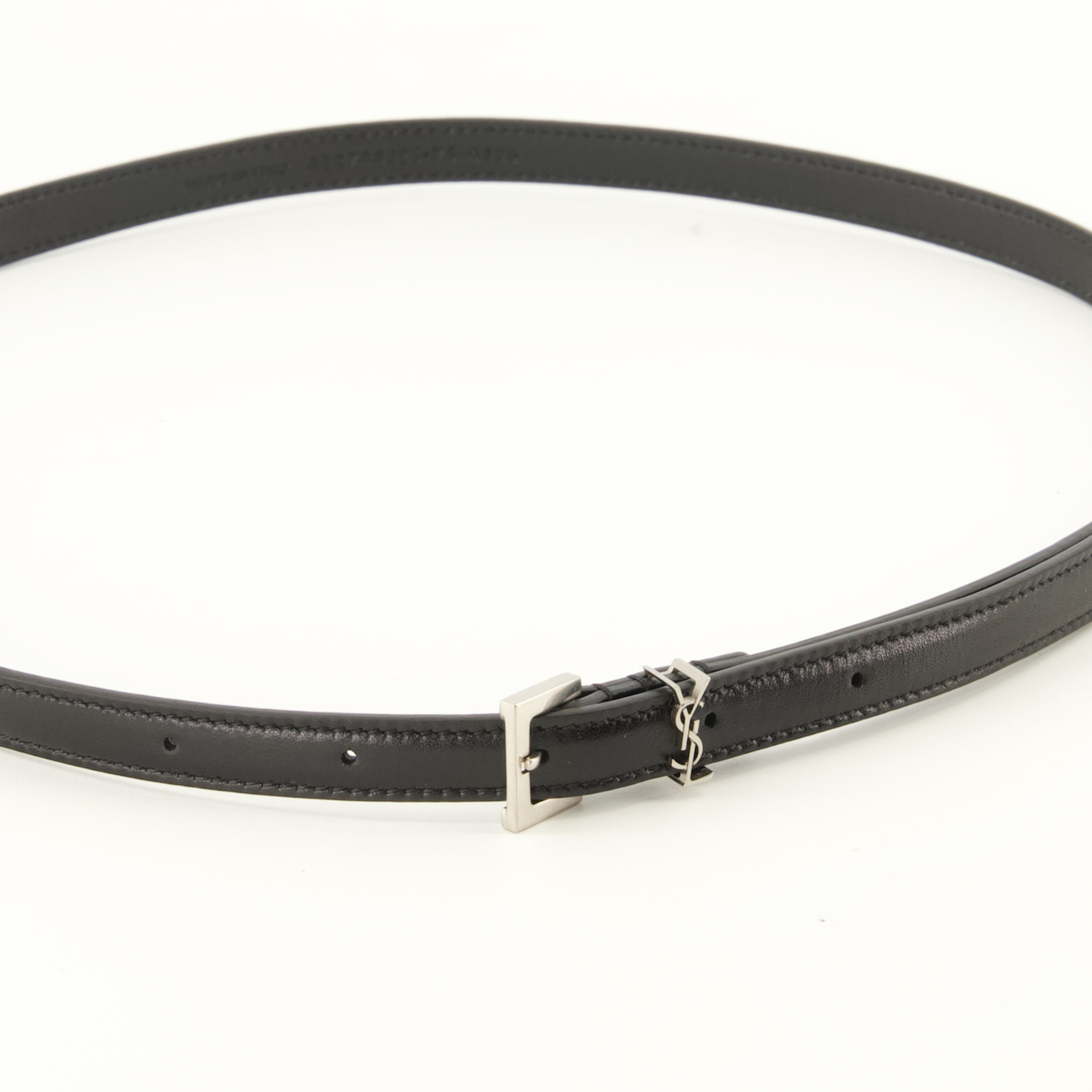 Ceintures Cassandre Slim Belt Black Saint Laurent Noir Femme