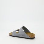 Zapatos abiertos Sandalias Arizona Birkenstock Gris Femme