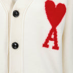 Maille Cardigan Ami de Coeur oversize Ami PARIS Blanc Unisexe