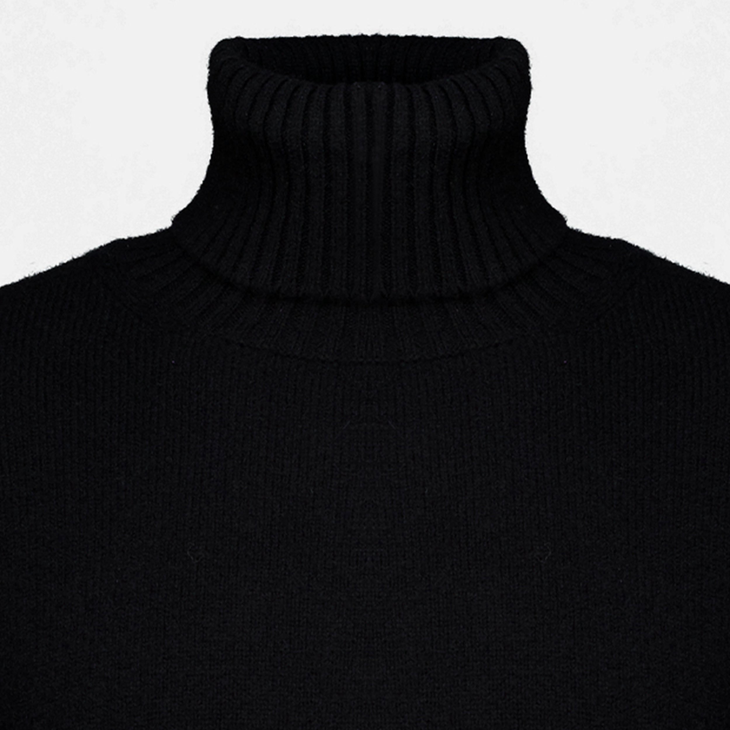 Maille Suéter de Cuello Alto Negro con Corazón AMI Ami PARIS Noir Homme