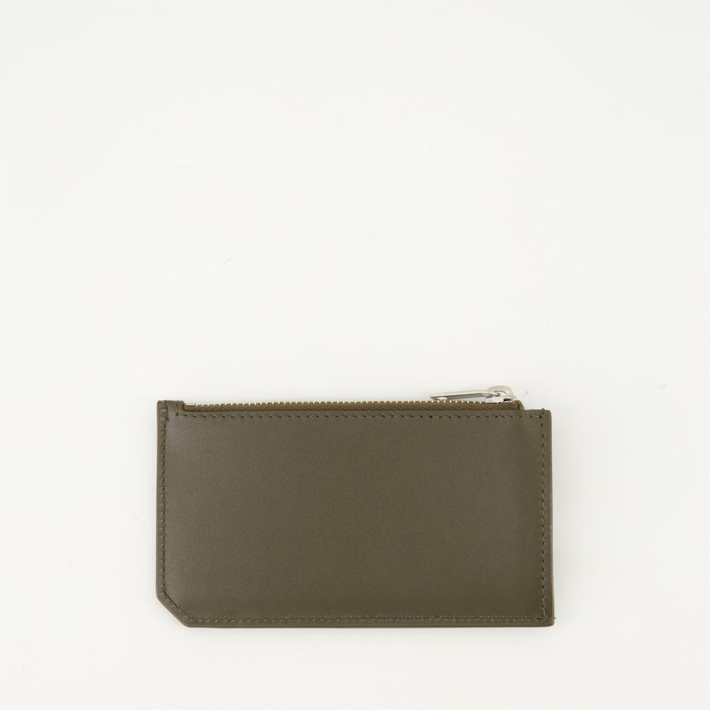 Small leather goods Smooth Leather Card Holder Saint Laurent Khaki Homme