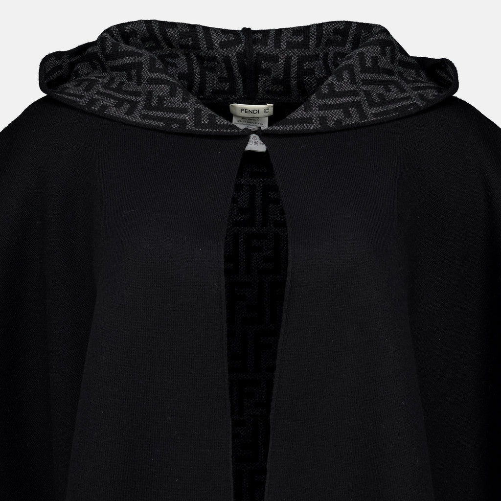 Vestes ブラックカシミアポンチョ Fendi Noir Femme