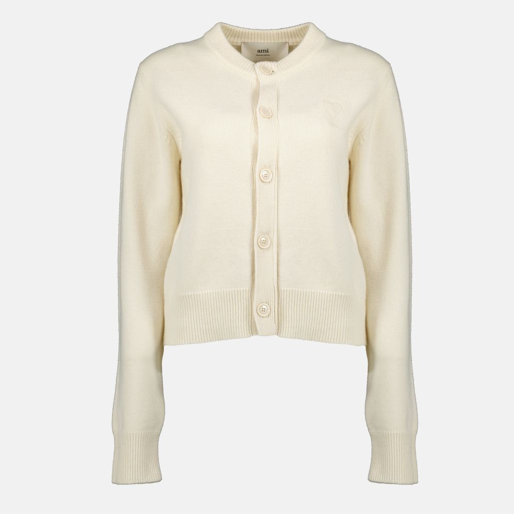 Image de l'article Cardigan AMI de coeur de la marque Ami PARIS pour Femme - Saison Automne-Hiver 2025 - Vue de Face