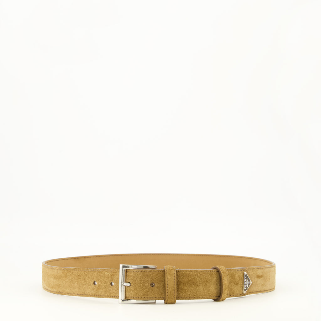 Ceintures Beiger Wildledergürtel Prada Beige Homme
