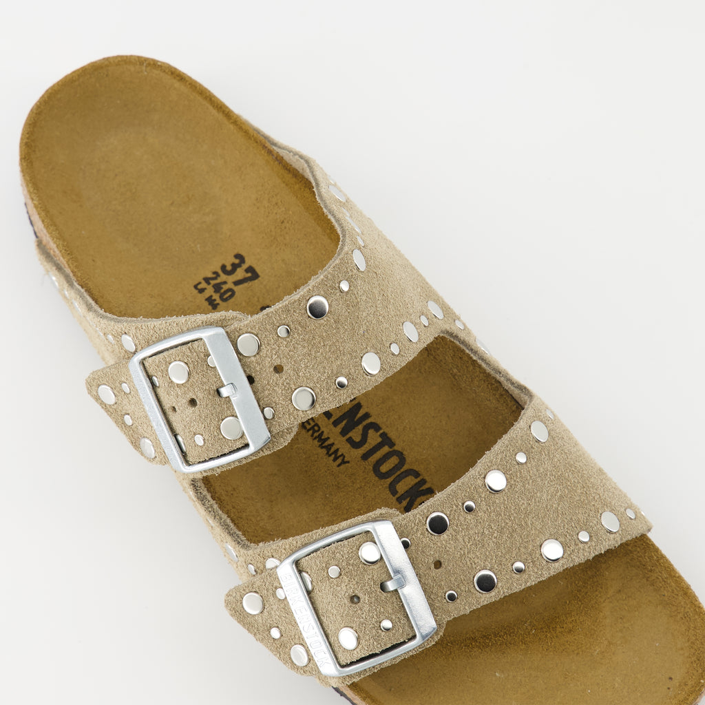 Chaussures ouvertes Sandales Arizona Rivet Birkenstock Beige Femme