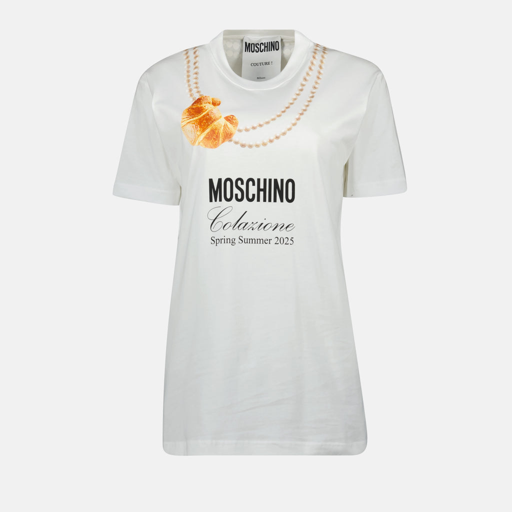 T-shirts T-shirt Colazione Moschino Blanc Femme
