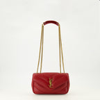 Bild der Saint Laurent Mini Loulou roten Tasche für Damen - Frühling-Sommer 2026 - Vorderansicht