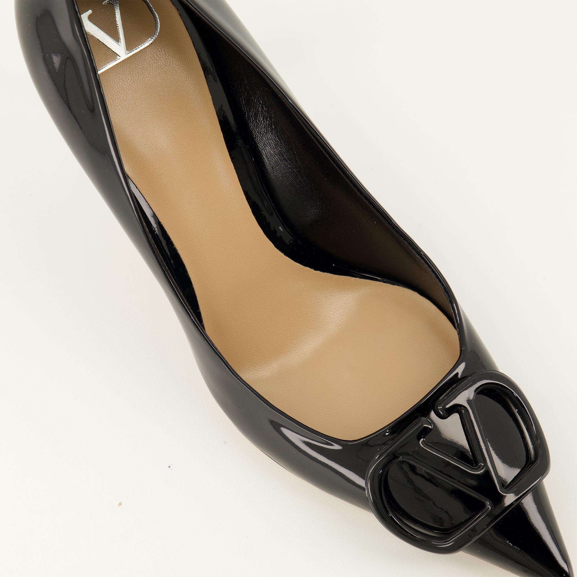 Escarpins Escarpins VLogo en cuir verni noir Valentino Garavani Noir Femme