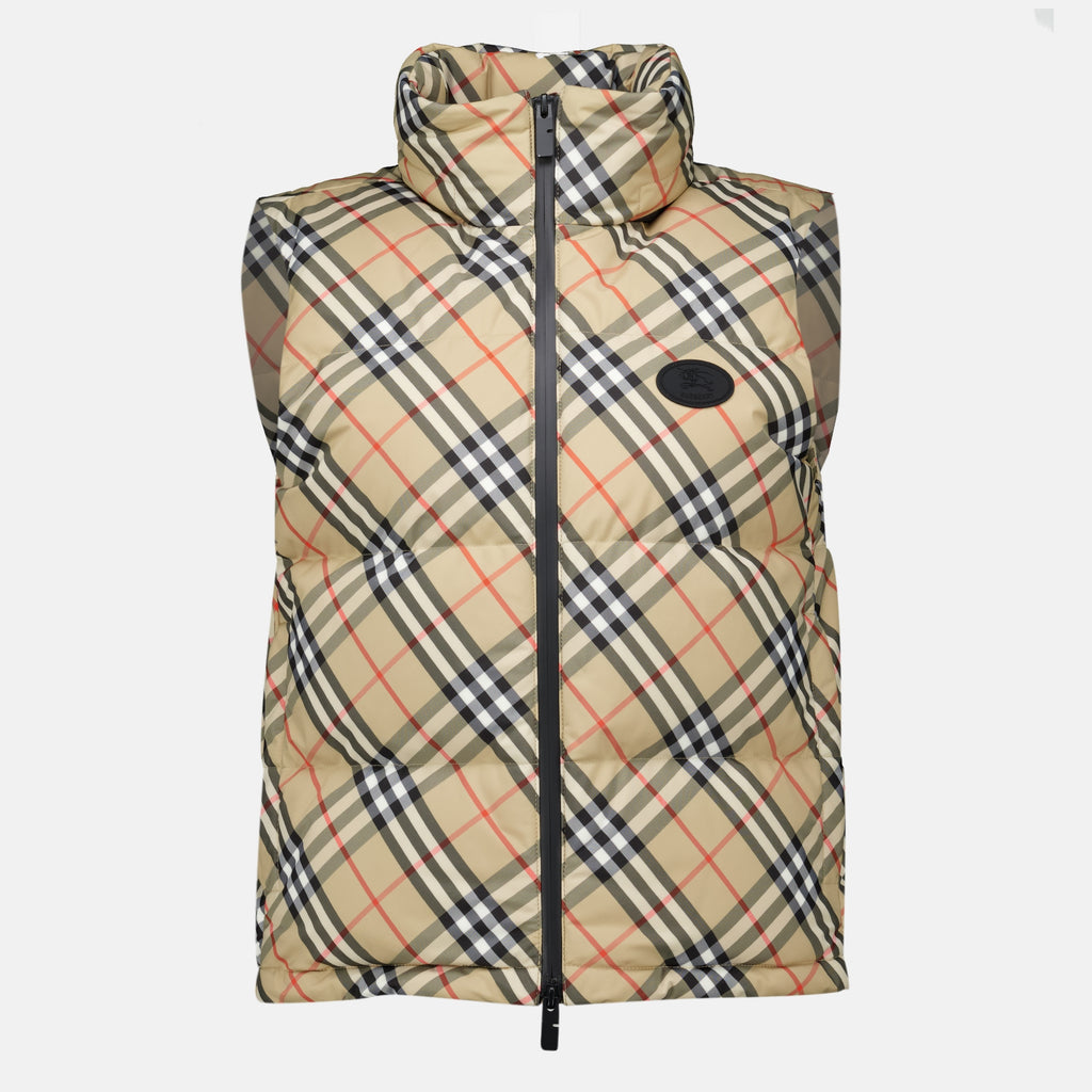 Vestes 체크 민소매 다운 재킷 Burberry Beige Femme