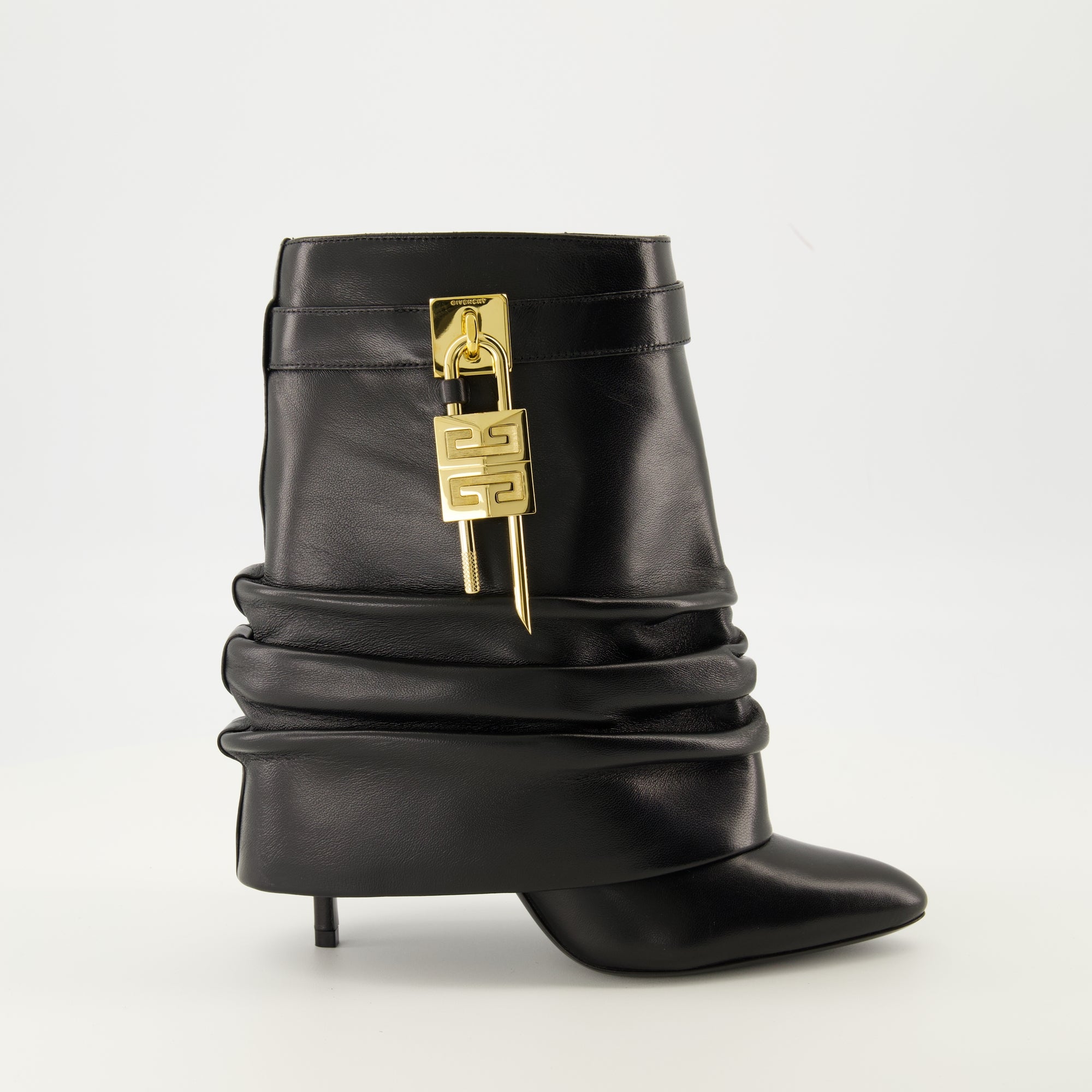 Image of the Givenchy Shark Lock ankle boots for women - Autumn-Winter 2025 season - Right side view