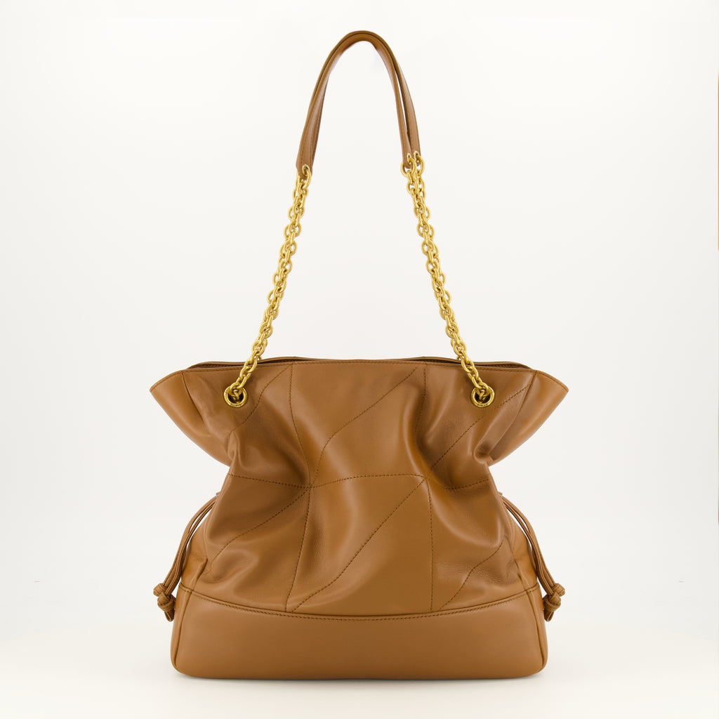 Sacs seau 제이미 갈색 가죽 쇼핑백 Saint Laurent Marron Femme