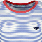 Immagine della T-shirt a righe blu del marchio Prada per donna - Primavera-Estate 2026 - Vista Dettagliata_2