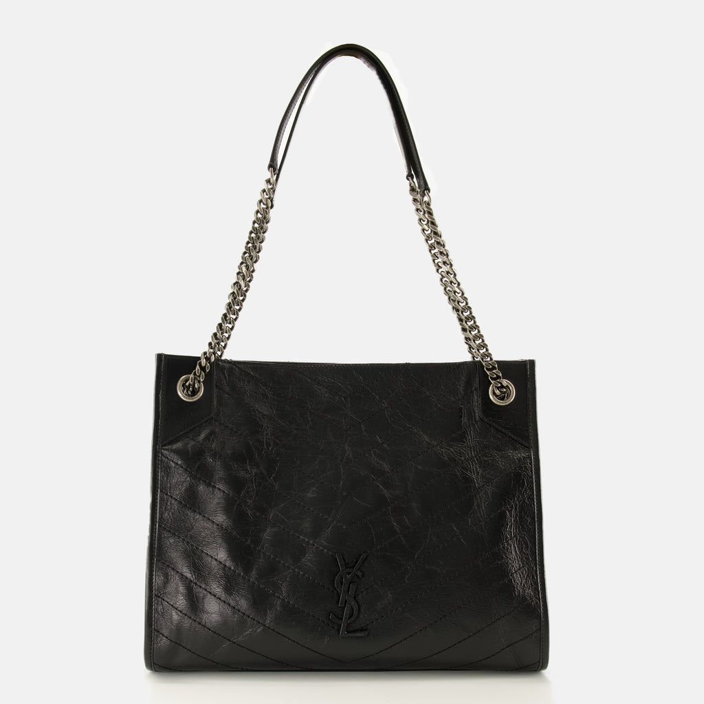 Sacs à main et épaule Sac Niki shopping en cuir vintage noir Saint Laurent Noir Femme