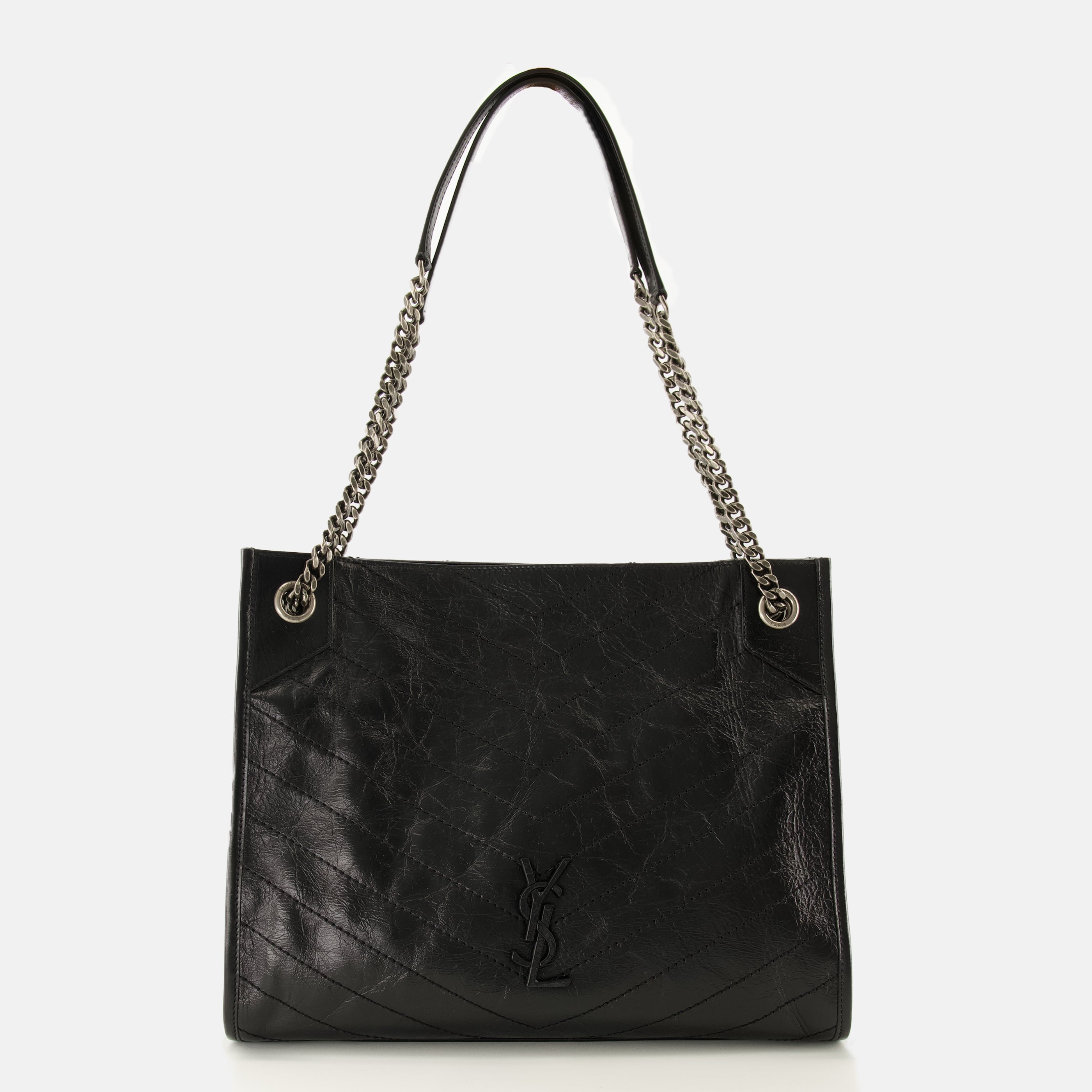 Sacs à main et épaule Niki Vintage Black Leather Shopping Bag Saint Laurent Noir Femme
