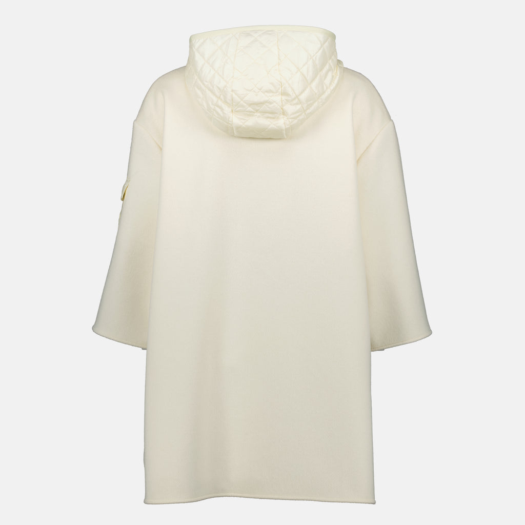 ジャケット ジップ付きウールケープ Moncler ホワイト ウィメンズ