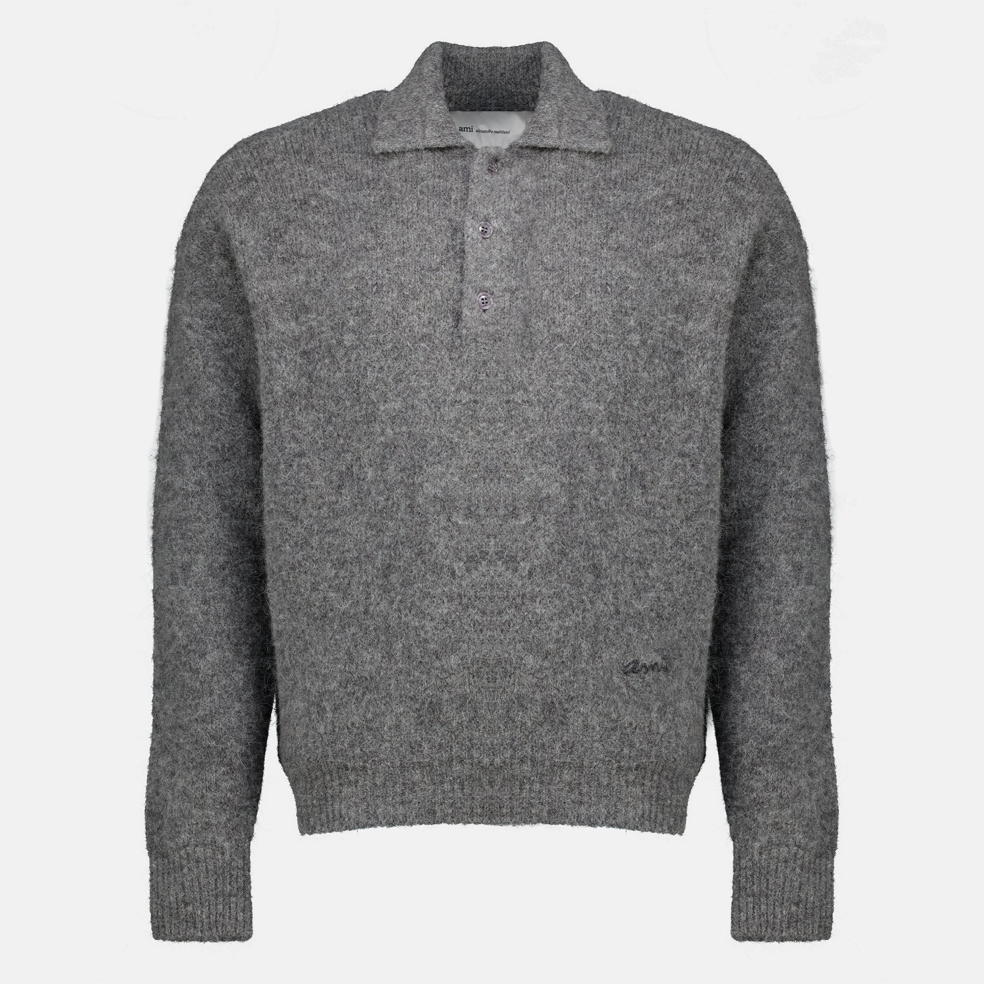 Polos Polo de Alpaca Gris Ami PARIS Gris Homme