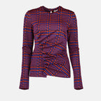 Tops Top Drapado em Xadrez Rabanne Roxo Femme