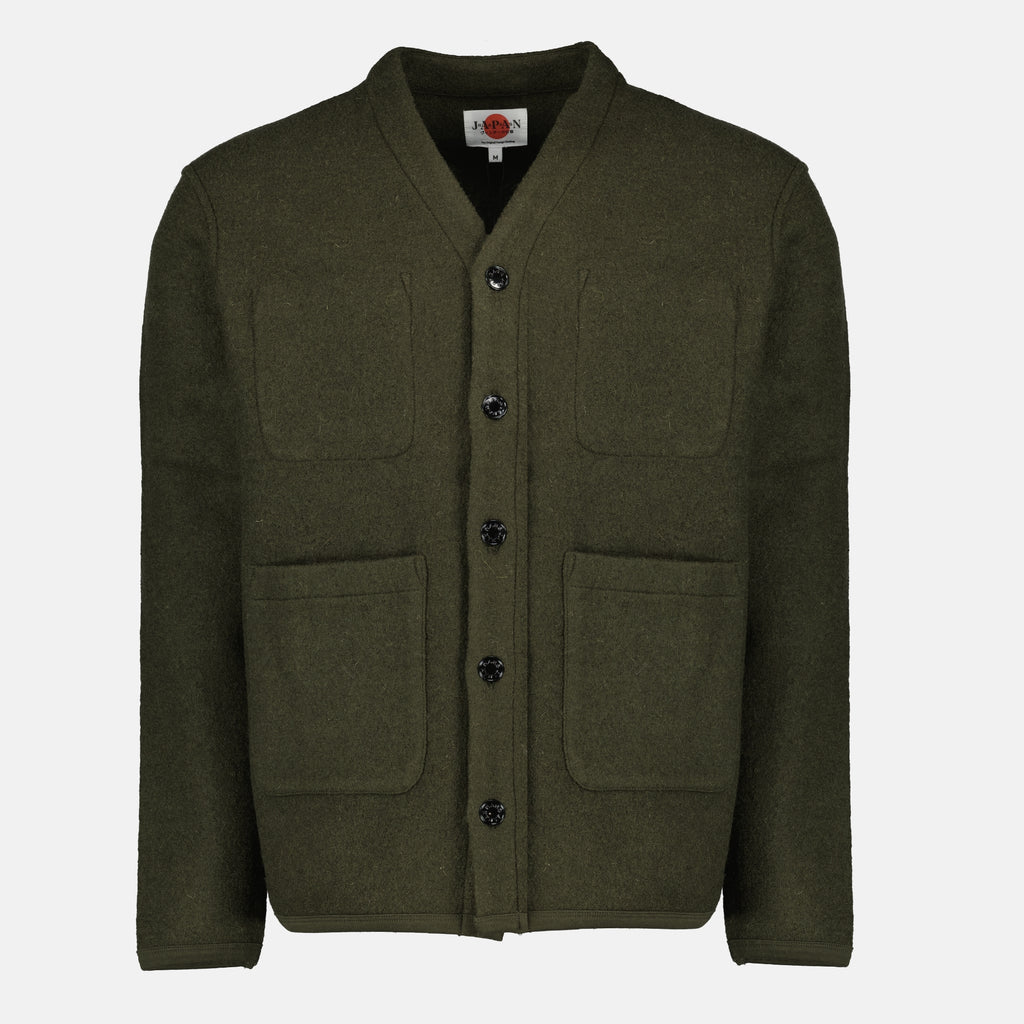 Image de l'article Cardigan Seijii en laine de la marque Japan Rag pour Homme - Saison Automne-Hiver 2025 - Vue de Face