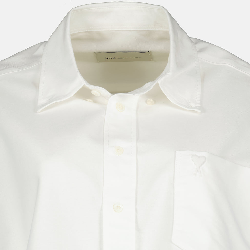 Image de l'article Chemise AMI de coeur crop blanche de la marque Ami PARIS pour Femme - Saison Printemps-Été 2026 - Vue détaillée_2