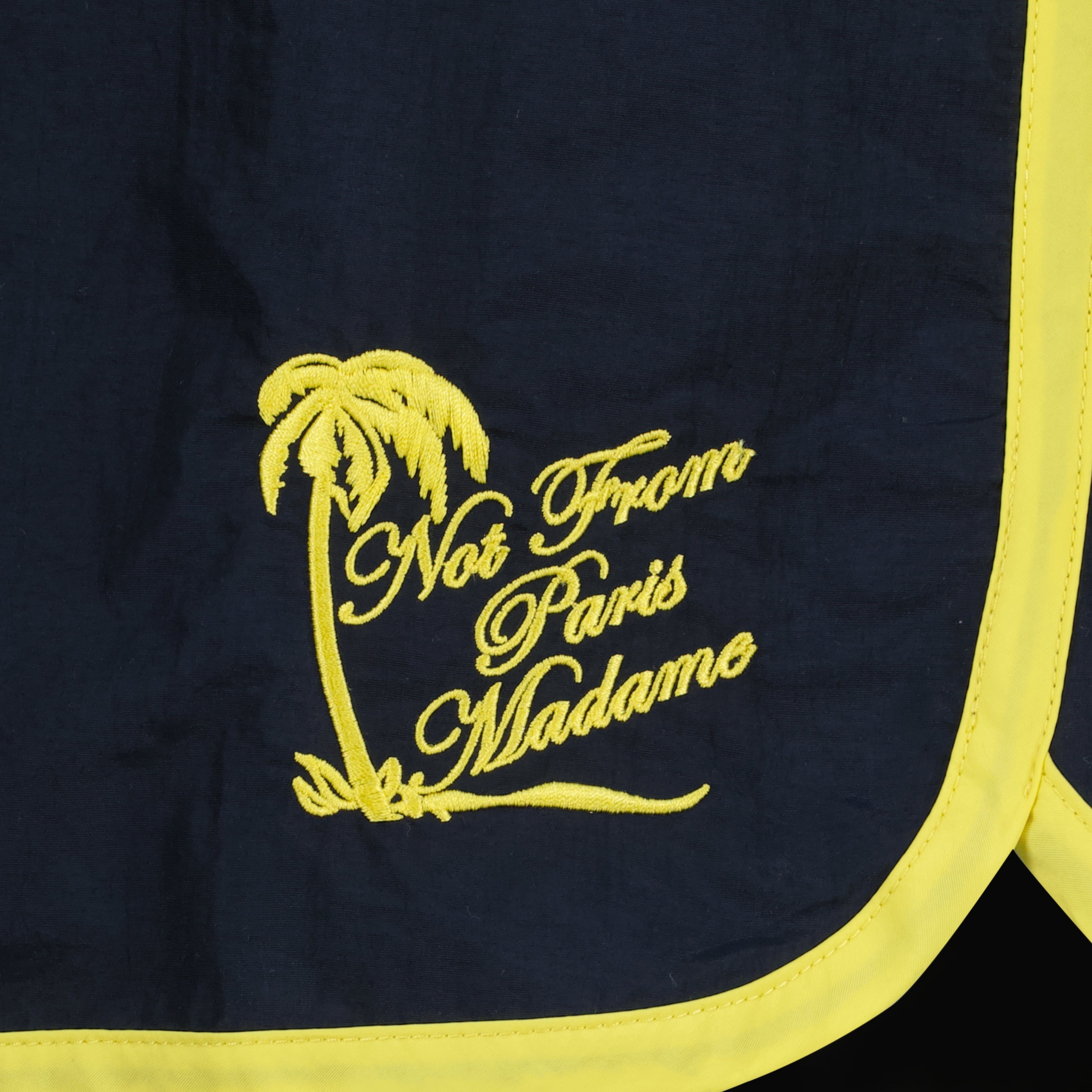 Drole De Monsieur의 남성용 해변 파란색 나일론 팜트리 수영 반바지 이미지 - 2026년 봄-여름 - 상세 뷰_1