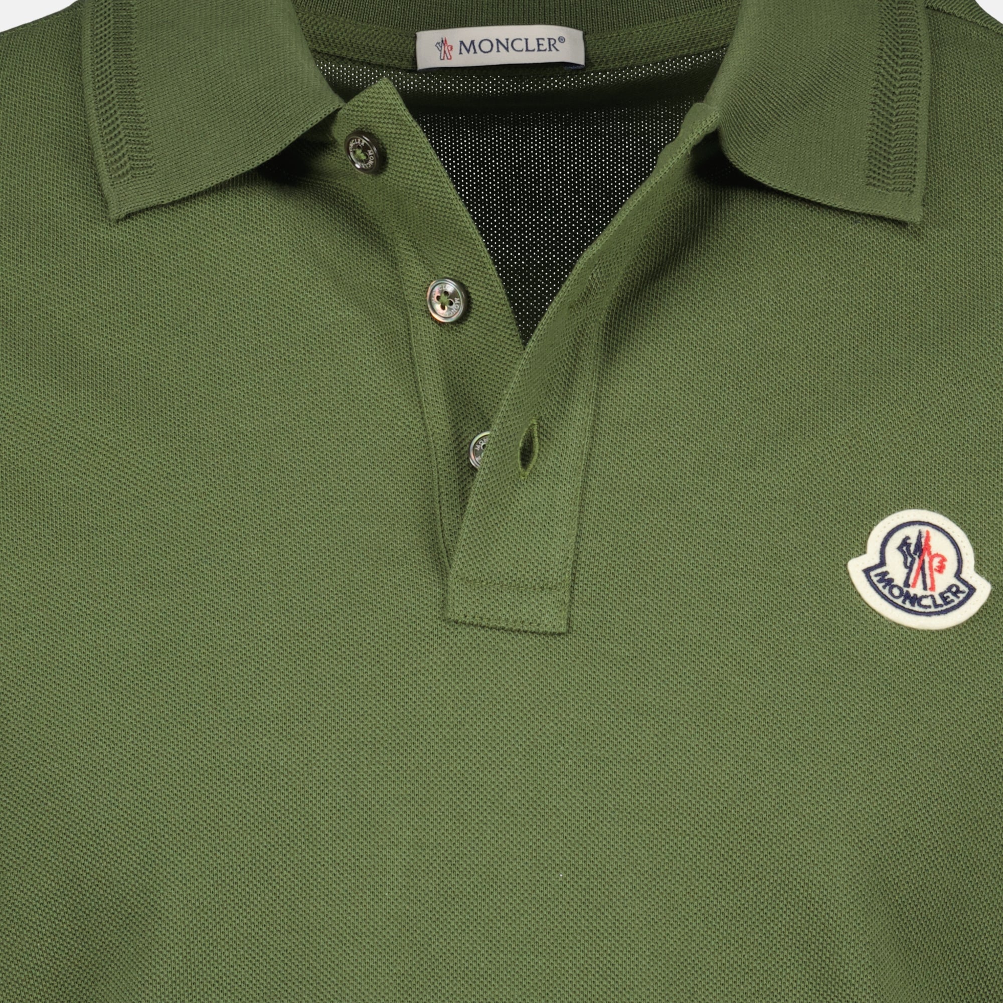 Polos Polo en coton piqué Moncler Vert Homme